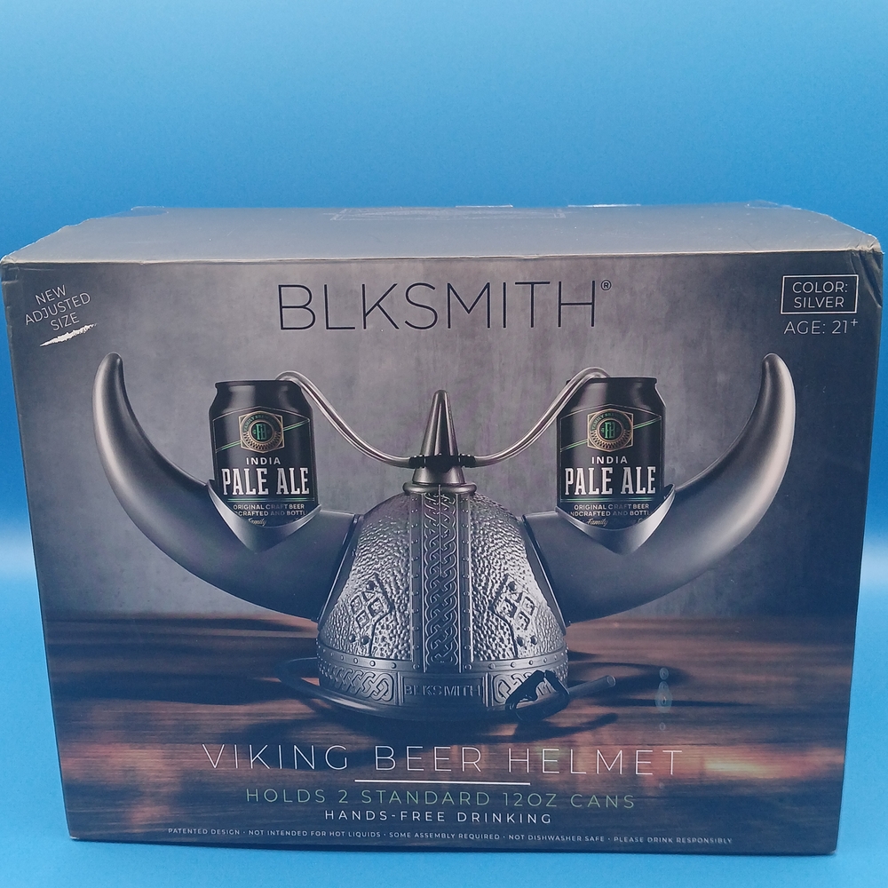 BLKSMITH Silver Viking Beer Helmet